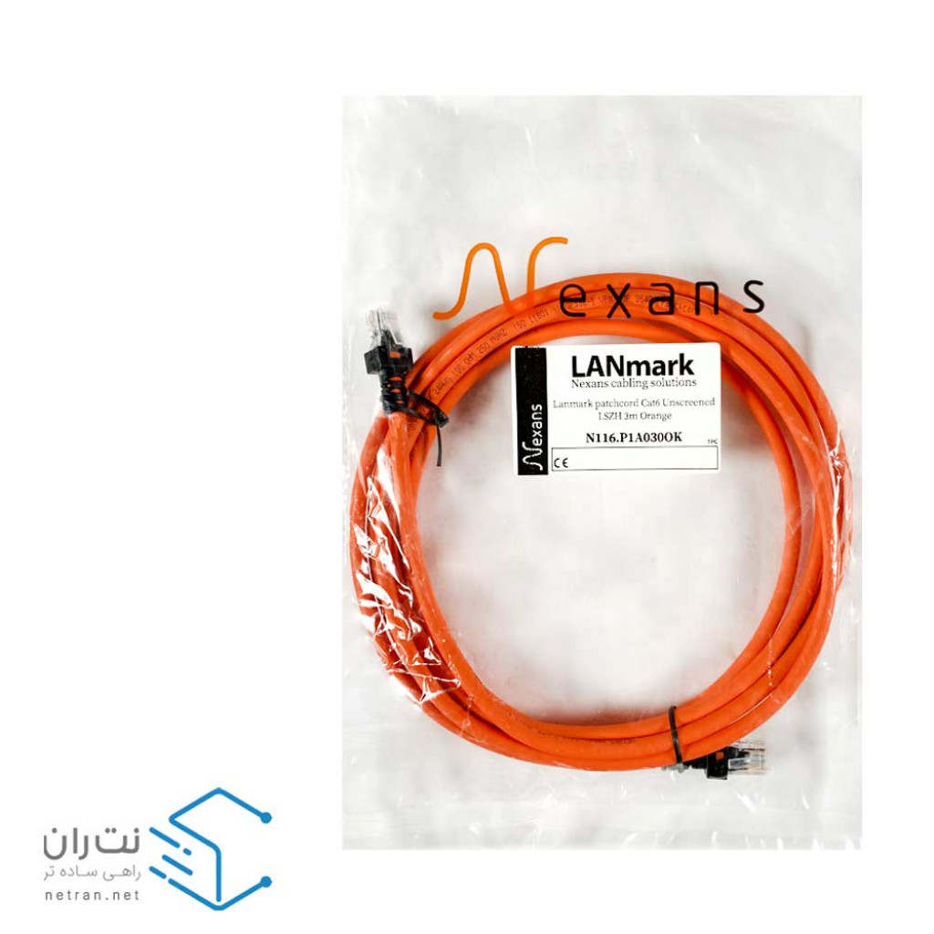 پچ کورد نگزنس (کابل لن) Cat6 UTP روکش LSZH نارنجی 3 متری